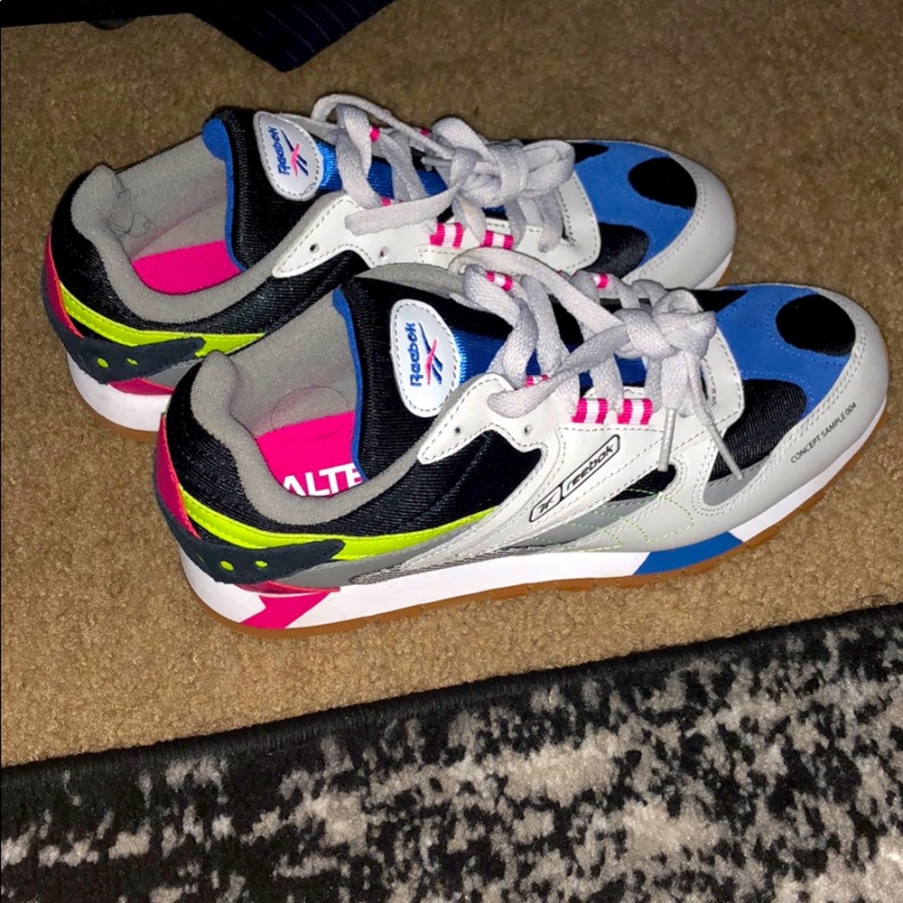 Reebok , worn once .